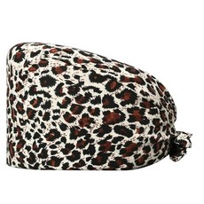 棉質雙層吸汗工作帽 綁帶可調 手術帽 護士帽 醫生帽 廚師帽 多款花色素色, 1個