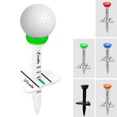 레인보우 높이조절 컬러 골프티 2개 세트, 레드