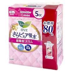 Kao 花王 樂而雅 舒膚 純淨吸收 超吸收 纖薄護墊型 成人紙尿褲 5ml, 1個, 80入