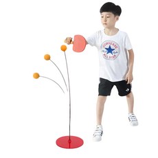 單人乒乓球練習器/桌球訓練器，室內自練神器，提升反應力與球技, 1個, 乒乓球練習器【超值8件套】, 本色