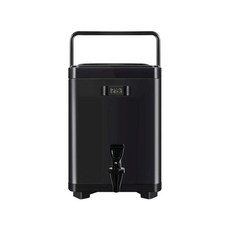 대용량 사각 보온통 업소용 물통 디스펜서 워터저그, 201스테인리스 8L 검은색 온도계 포함