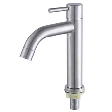 304不鏽鋼輕型單冷彎嘴龍頭（拉絲.霧黑）, 1個