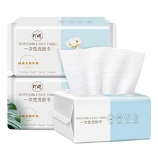 一次性洗臉巾 (100抽) 加大加厚棉柔巾 - 乾濕兩用、拋棄式洗臉巾, 1個, 珍珠紋款（大號） 20×20cm