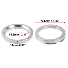 UXCELL 4pcs OD 71.5/72.6/mm mm ~ 57.1/58.1/60.1/64.1/65.1mm 알루미늄 합금 자동차 허브 중심 링 휠 보, 11 4pcs 72.6-56.6