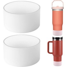 Stanley Quencher H2.0 40oz/30oz 텀블러용 실리콘 범퍼 부트손잡이 포함 IceFlow 20oz/30oz 보호용 물병 바닥 슬리브 커버 텀블러 액세서, Manesi Clear