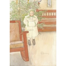 Girl and rocking chair 아트포스터 감성선물 라르손, 그림만(매트지), 21x29.8