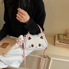 투니스 여성 귀여운 고양이 숄더백 캐주얼 크로스백 핸드백 장식 포함