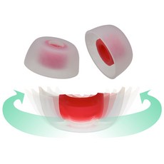 TWS 실리콘 이어팁 코드리스 블루투스 이어폰 팁 버즈, 투명 블랙 소(S), 1개