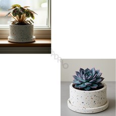 드리오샵 컬러칩 테라조 원형 시멘트 19x10cm 거실꾸미기