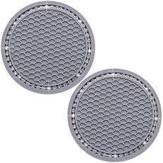 MEAJOO 블링 75인치 홀더 9CM 실리콘 컵받침 2개 인서트 컵받침 자동차 부드러운, 블랙 & 핑크