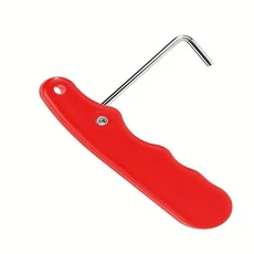 하키 스케이트 끈 기 손잡이 포함 레이스 훅 풀러, 02 빨간색