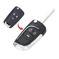 아베오 트랙스 라세티프리미어 크루즈 올란도 말리부 알페온 쉐보레 순정 폴딩키 교체형 호환용 키 케이스, 1개, 쉐보레 고급3버튼