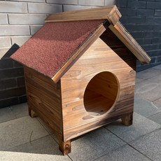 하우스 길고양이 은신처 보온 원목 나무 겨울나기 겨울집 실외용, 1개, B형 무문 커튼  면 패드