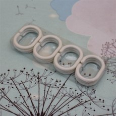 透明/白色/黑色 C型環 浴簾掛鉤 窗簾扣環 浴室門簾掛環, 普通12白色C環 直徑26mm內可用, 1個