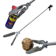 다용도 해루질 집게 갯벌체험 밤줍기 쓰레기 청소 신발정리 캠핑, 소 (EM-500GK), 1개, 실버+블랙