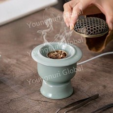 2026 업그레이드 스마트 전자향로 - 화재방지 타이머 온도조절 침향 가루 오일 목편 겸용, 3