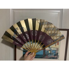 金銀箔徽紋扇面摺扇, 如圖所示, 1個
