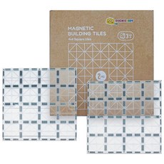 SCIENCEBABY 磁力片積木 4x4正方大底板，激發兒童創造力與幾何空間概念, 2