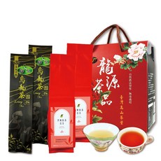 龍源茶品 杉林溪高山有機綠茶+焦糖蜜香紅茶禮盒, 1個, 茶葉200g