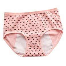 愛心圖案女士內褲 中腰舒適透氣款, Q2-905#粉桃心