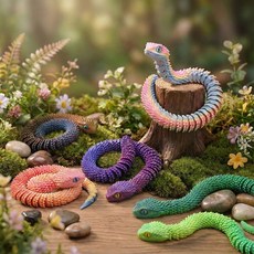 3D 뱀 피규어 45cm 프린팅 토이 자유롭게 움직이는 관절 장난감, 1개