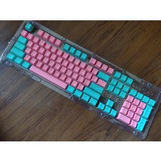 기계식 키보드 십자 키캡 ABS OEM 체리블랙 브라운 블랙, 1개, 반투명 블루 앤 핑크