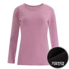뽀송 기모 겨울 보온기능 방한 도톰 면 여성 내복상의 HW-WUS-1700-핑크..