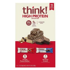 THiNK 高蛋白棒粗花生醬 8 塊 + 布朗尼脆餅 7 塊, 900g