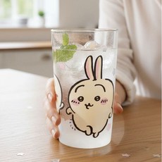 먼작귀 치이카와 투명 블링 컵 하치와레 우사기 플라스틱 물컵, 1개, 클리어블링투명