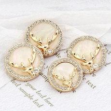 라인 엘크 금속 생크 단추 의류 드레스 코트 정장 바느질 크리스마스 장식, [07] 18mm 5pcs, 1개, 크기: 9. 18mm 5pcs