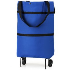 [바퀴달린]라본다 접이식 장바구니 휴대용 쇼핑카트, 숄더백형(블루), 1개
