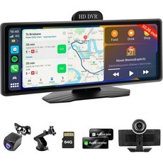 7인치 무선 애플 카플레이 화면 차량용 휴대용 차량 라디오 및 안드로이드 오토 1080p 후방 카메라 GPS 미러 링크 음성 제어 FM 전송 SDTF 인터페이스 지원, 10.26 inch