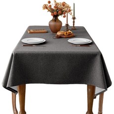 서플라이랩 솔리드컬러 방수 기능성 사각 고급 식탁보 테이블보, 140*180(4인용표준), 딥다크그레이, 1개