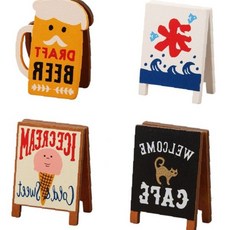 목재 양면 광고 안내판 메모 클립 홀더 카드 사진 꽂이 탁상 스탠드 카페 매장, 1개, 아이스크림