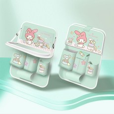 庫洛米 車載掛袋 座椅後背收納袋 兒童車內餐桌 車用置物架 車型通用, 升級款-淡抹茶-2個, 1個