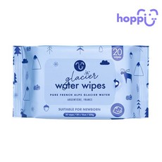 hoppi 嬰兒濕巾 法國阿爾卑斯冰川水 適合新生兒, 20張, 1個
