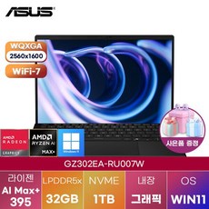 ROG 2025 플로우 Z13 라이젠AI 라이젠 AI 300 시리즈, 오프 블랙, 1TB, 32GB, WIN11 Home, GZ302EA-RU007W