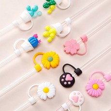 하비잇 실리콘빨대마개 스트로우 캡 빨대마개 실리콘 텀블러 콜드컵 빨대뚜껑, 2-빨대마개-데이지꽃