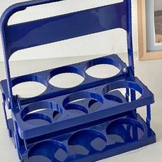 음료수 캐리어 야외 피크닉 휴대용 손잡이 컵홀더 캠핑 테이블 정리 보관함 다층, 1개, 레드_ONESIZE