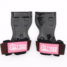 타이거밸런스 헬스 스트랩 리프팅 그립, 초코브라운 스트랩 + 로고 핑크, 1세트