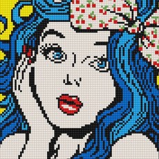 보석십자수 소녀 파란 25x25 반짝이는 머리의 캔버스 DIY공예 80656ea 1(EA), 색상