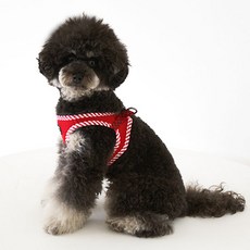 Real Pet 狗狗格紋輕薄胸背帶, Red, 1個
