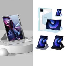 山水之寶 360度旋轉平板保護殼 內置筆槽 清透款, 魔力黑, 1個, OPPO Pad 3 / OPPO Pad 2（11.6吋）