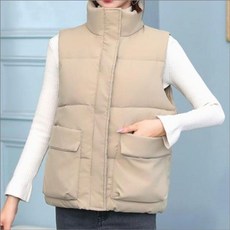 패딩조끼 여성 경량 하이넥 이너 겨울 데일리 패쪼 2색