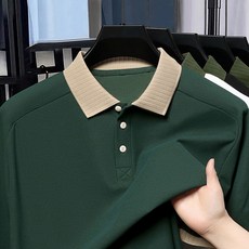 AURALA 남자 여름 루즈핏 카라티 반팔티 캐주얼 반팔 티셔츠 데일리룩