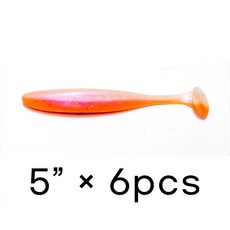슬림 쉐드 웜 3.5 ~ 5인치 소프트베이트, 6개, 9g, 투톤오렌지