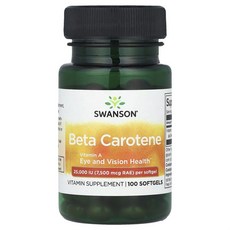 Swanson 베타 카로틴 25000 IU (7500mcg RAE) Beta Carotene, 100개, 1개, 100정