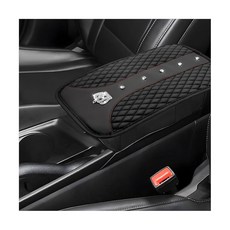 블링 가죽 차량 센터 콘솔 커버 긁힘 방지 방수 크리스탈 라인스톤 팔걸이 시트 패드 편안한 다이아몬드 박스 프로텍터 검정