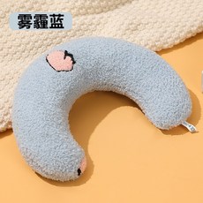 寵物護頸睡枕 柔軟支撐 舒適助眠, 1個, 【柔軟加絨加厚】小枕頭-霧霾藍, 霧霾藍