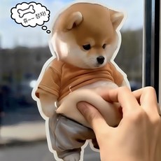 웨젼 말랑한 강아지 뱃살 충돌방지 쿠션 스티커, 혼합색상